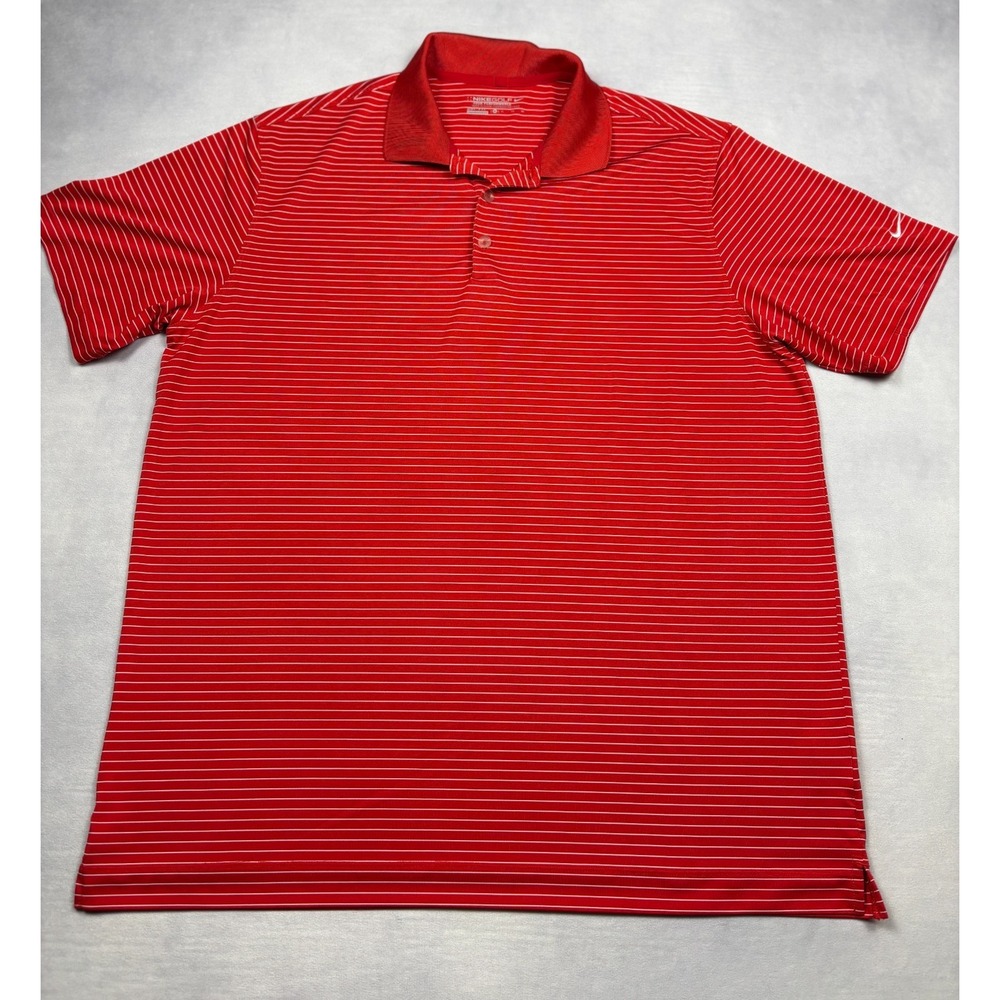 Nike Golf Tour Performance Polo Mens‎ XL Red Striped Dri-FIT HO15 XL